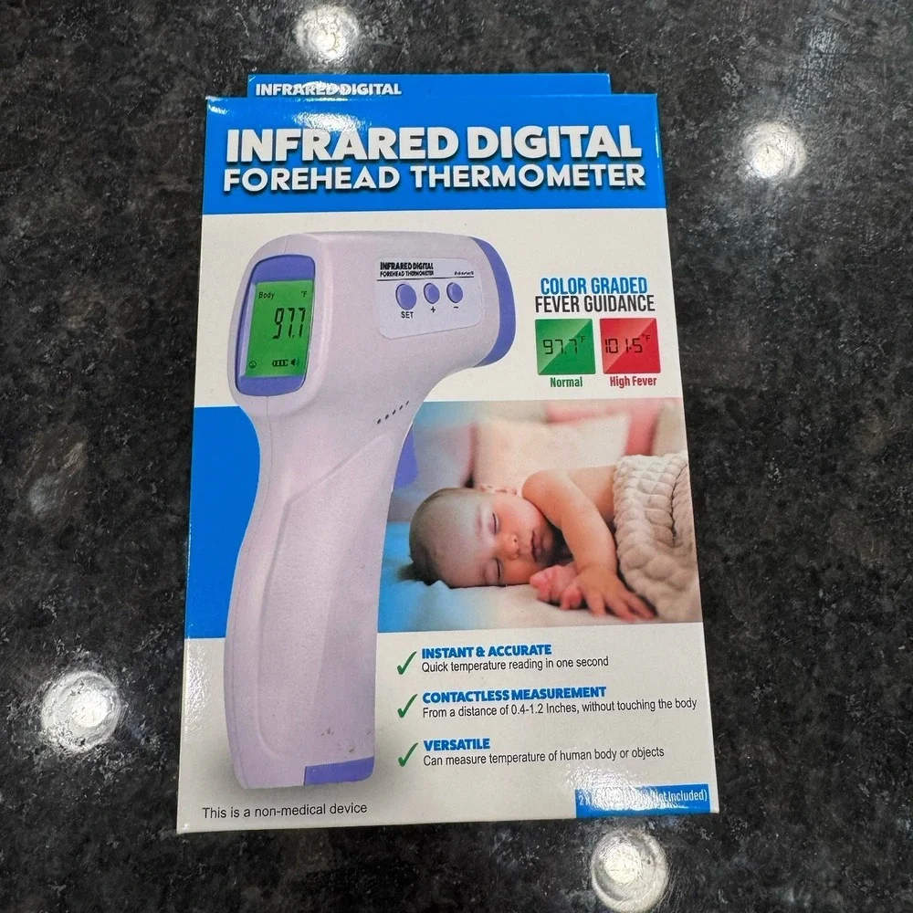 Infared Digital Forehead Thermometer New In Box Color Graded Fever Guidance